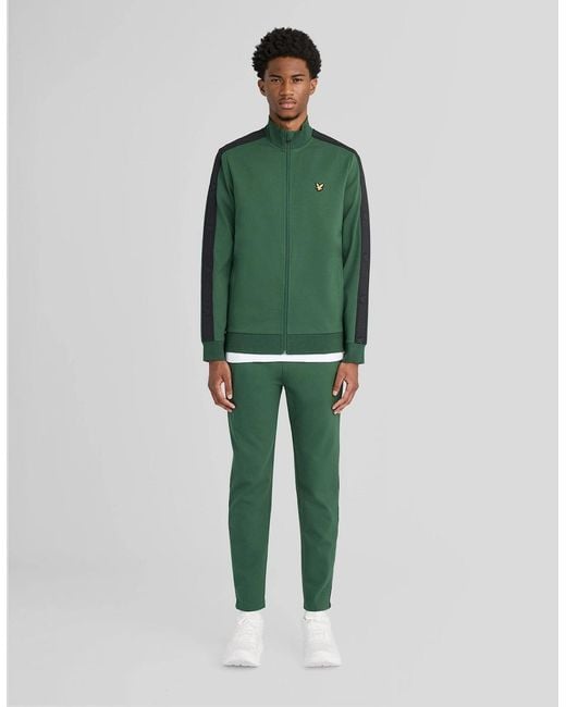 Lyle & Scott Green Padel Taped Track Jacket for men