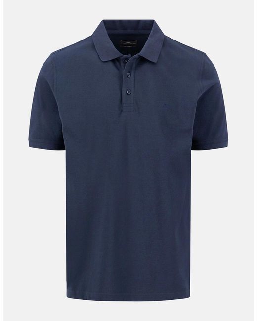 Fynch-Hatton Blue Premium Cotton 2-Ply Polo Shirt for men