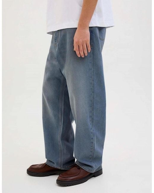 Jack & Jones Blue Wide Leg High Rise Jeans for men