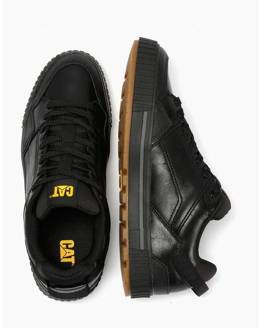Caterpillar Black Axiom Leather Lace-Up Shoes for men