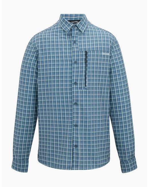 Regatta Blue Checked Insect Repellent Travel Shirt for men