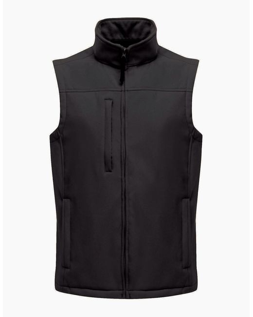 Regatta Black Flux Softshell Bodywarmer Sleeveless Jacket (Water Repellent & Wind Resistant) for men