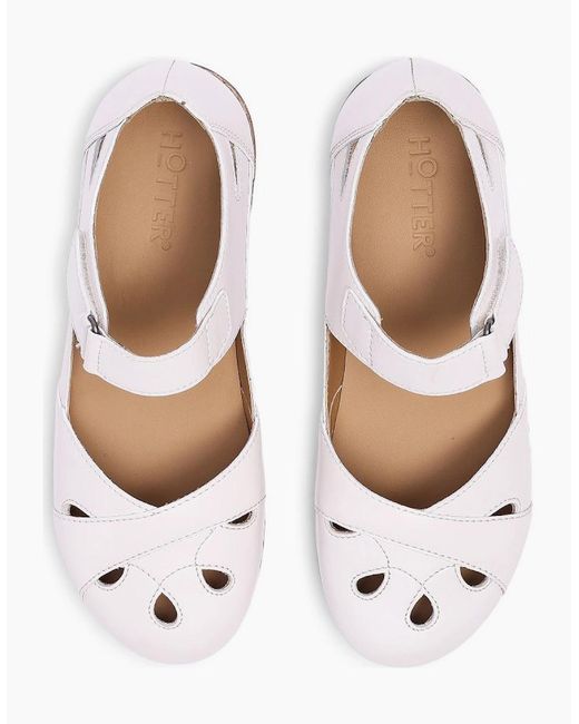 Hotter White Devi Mary Jane Shoes