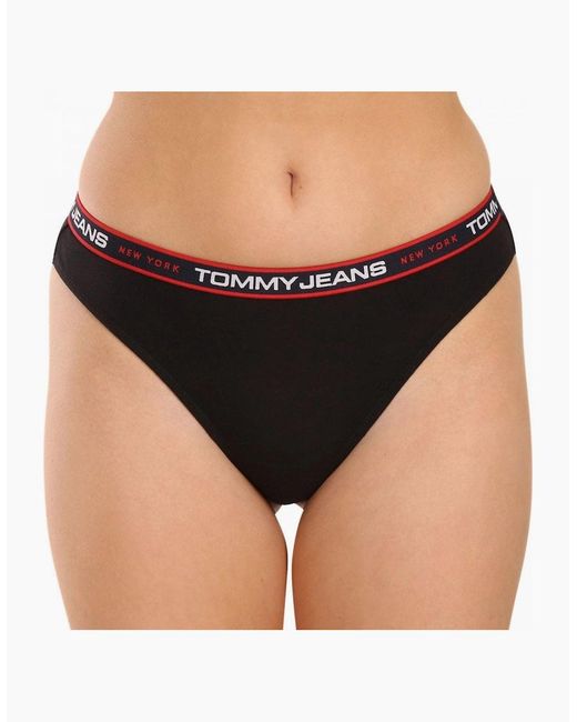 Tommy Hilfiger Black 3-Pack Tommy Jeans Waistband Thongs, /Charcoal