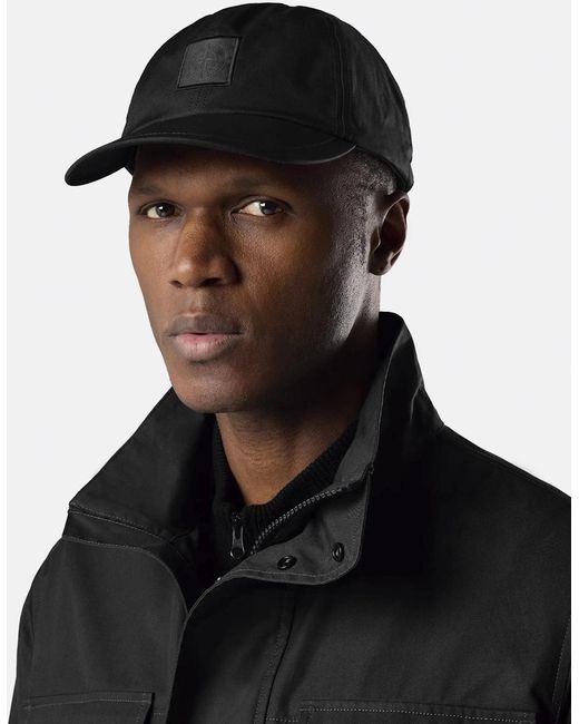 Stone Island Black Sof01 Ghost Patch Cap for men