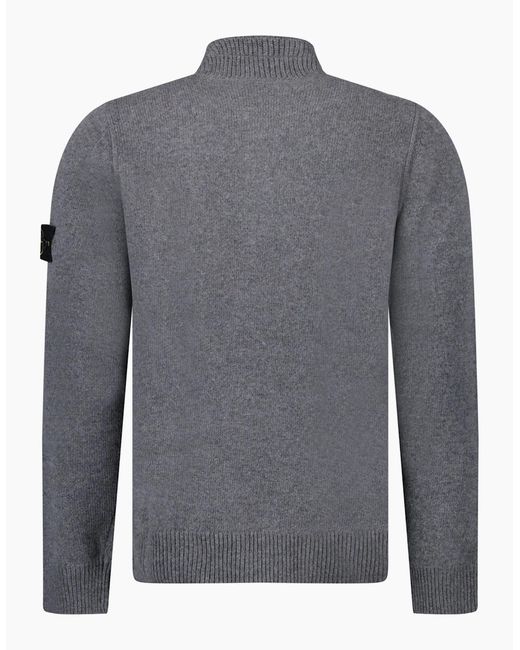 Stone Island Gray Half-Zip Jumper for men