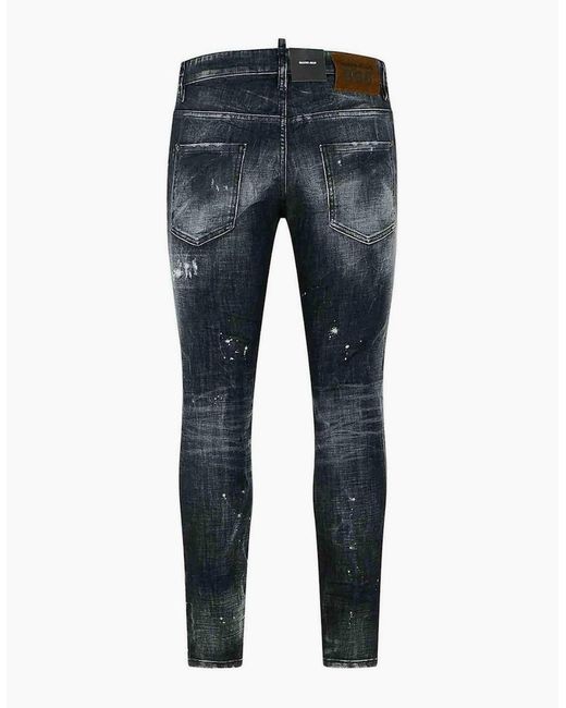 DSquared² Blue Rocky Mountains Wash Skater Jeans for men