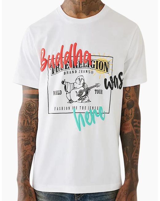 True Religion White 108017 T Shirts Crew Neck Tee for men
