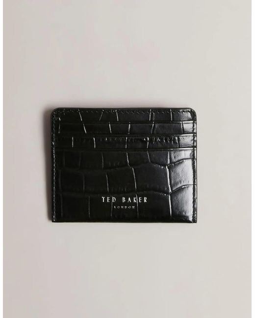 Ted Baker Black Fabay Croc Effect Cardholder for men