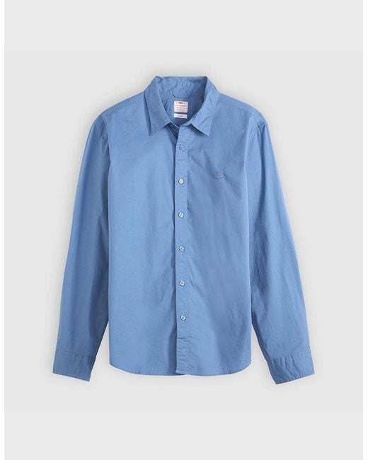 Levi's Blue Levi's Slim Fit Collared Neck Long Sleeve Shirt for men