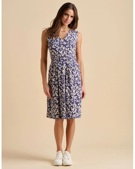 Brakeburn Natural Floating Daisy Knee Length Dress