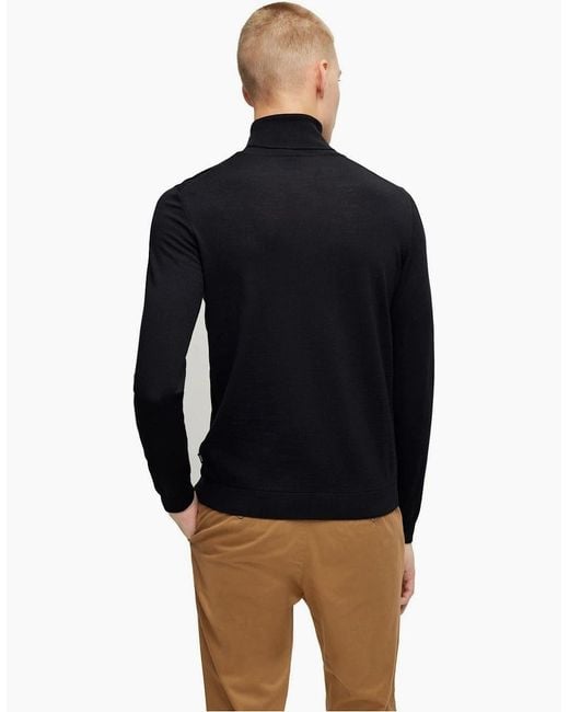 Boss Black Turtle Neck Long Sleeve Sweater for men