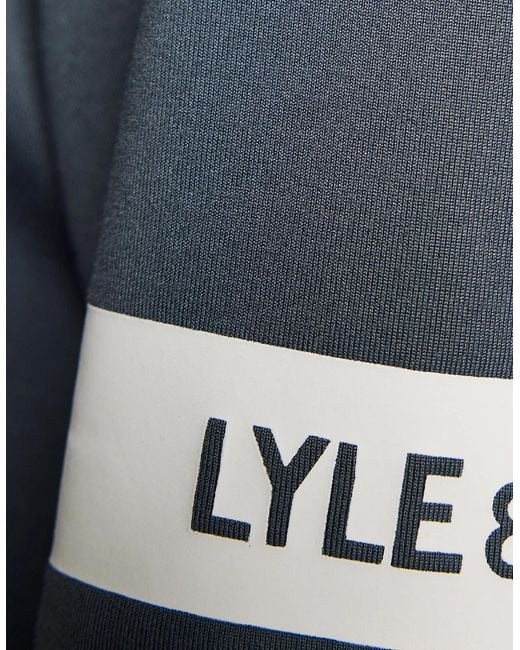 Lyle & Scott Blue Sports Sleeve Detail T-Shirt for men