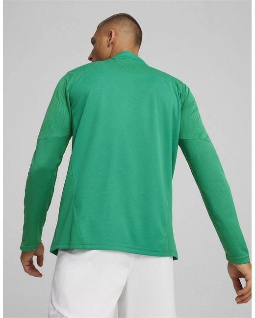 PUMA Green Teamfinal Training 1 4 Zip Fleece for men