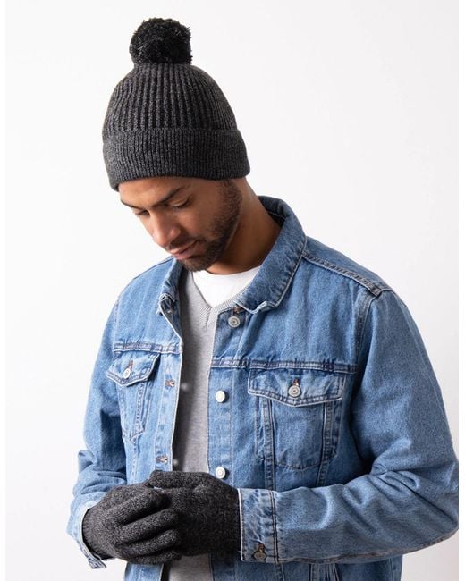 Totes Blue Hat & Glove Set for men