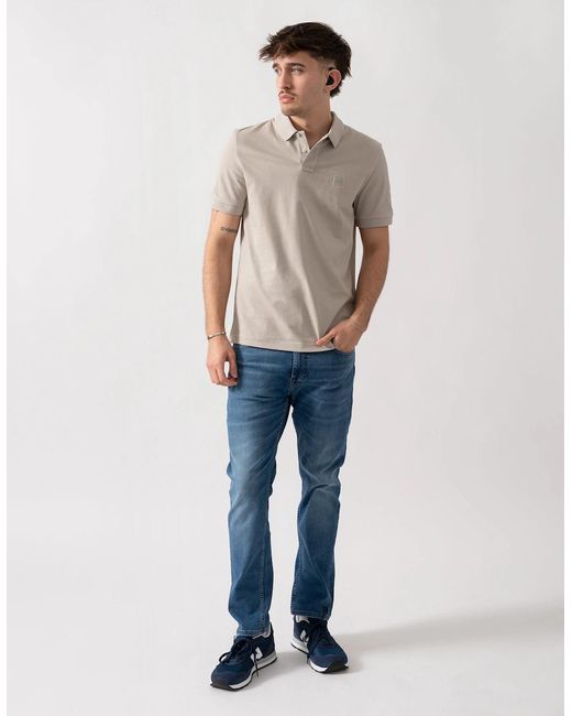 Boss Natural Boss Passenger Stretch-Cotton Slim-Fit Polo Shirt With Logo Patch for men