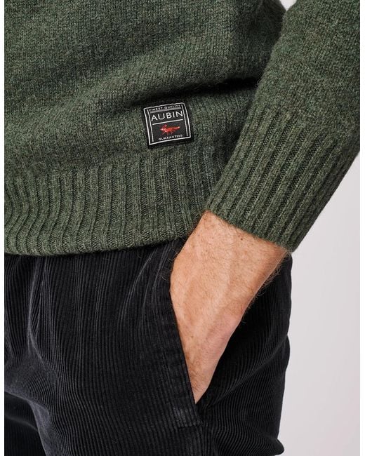 aubi Green Prestwick Shetland Crew for men