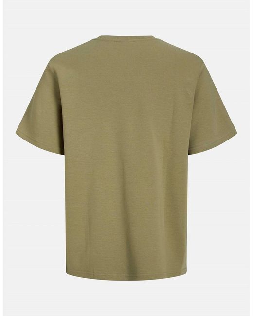 Jack & Jones Green Text Graphic Crew Neck Short Sleeve Jersey T-Shirt for men