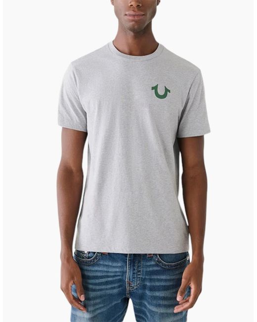 True Religion White 107998 T Shirts Short Sleeve Buddha Face Summer Crew Neck Tee for men