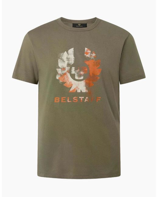 Belstaff Green Blur T-Shirt Khaki for men