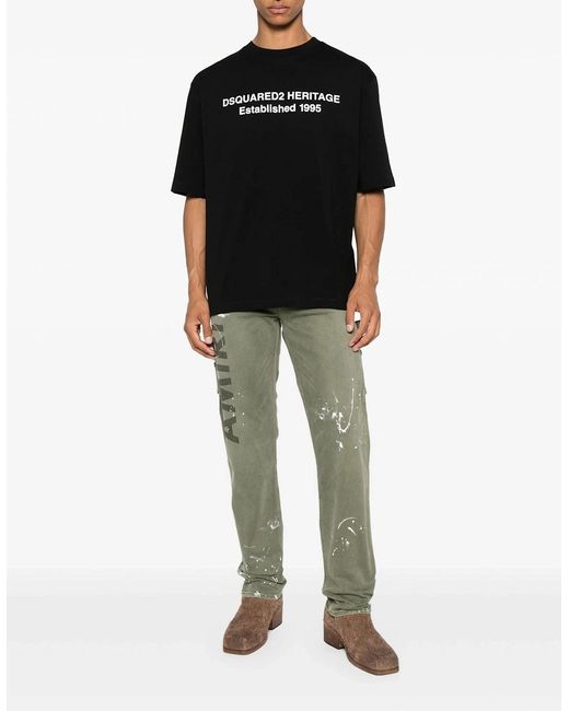 DSquared² Black Heritage Logo T-Shirt for men