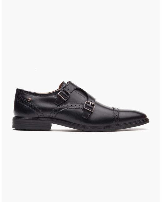 Base London Black Henley Monk Shoes for men