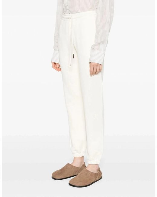 Moncler White Archive Logo Joggers