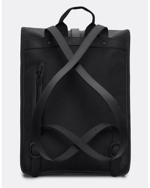 Rains Black Rolltop Rucksack Mini