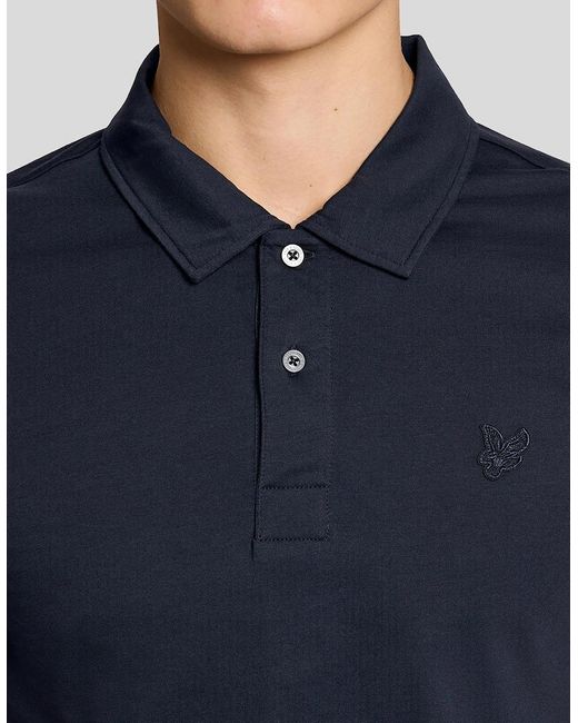 Lyle & Scott Blue Pintuck Cuff Polo Shirt for men