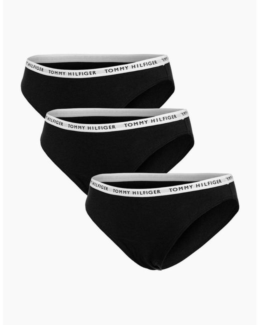 Tommy Hilfiger Black 3-Pack Logo Waistband Bikini Briefs