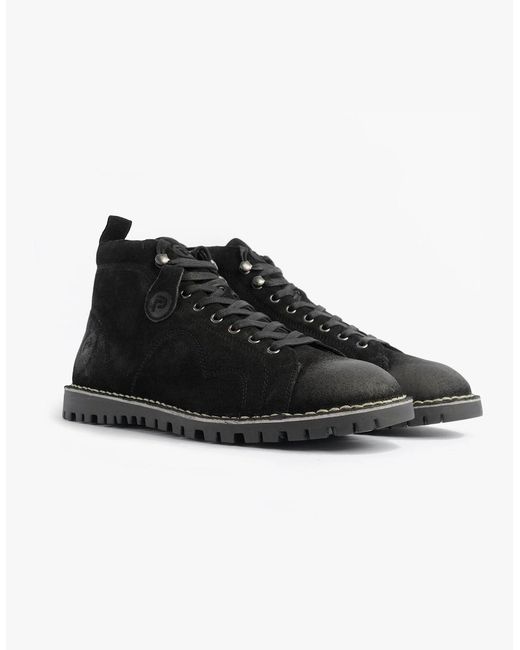 Popps Black 1961 Mod Suede Monkey Boots for men