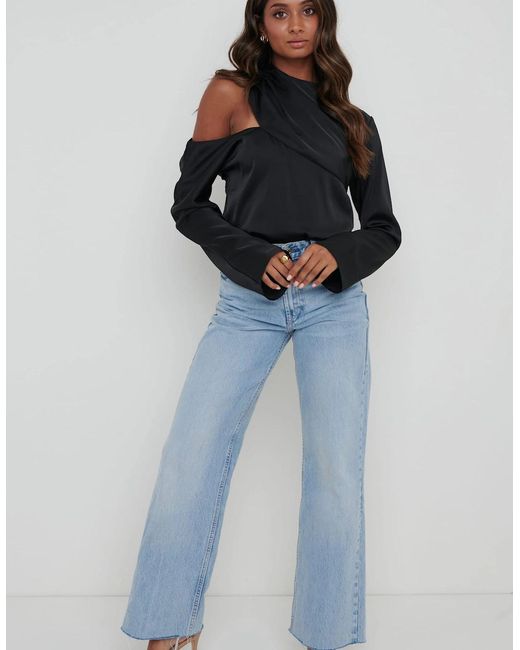 Pretty Lavish Blue Jett Asymmetric Blouse