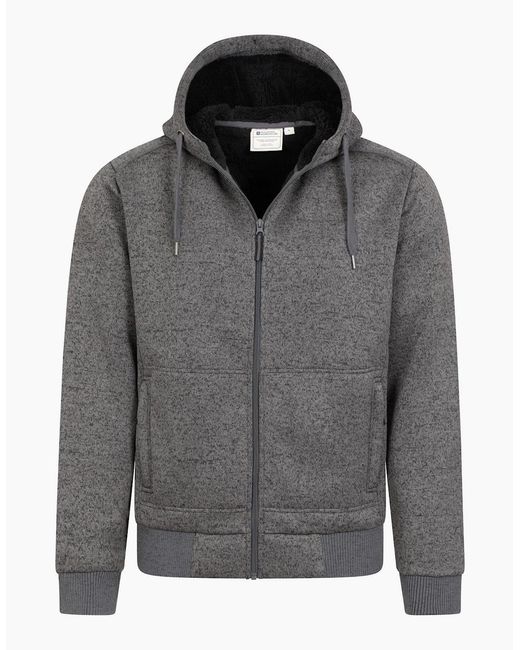 Mountain Warehouse Gray Nevis Ii Faux Fur Hoodie for men