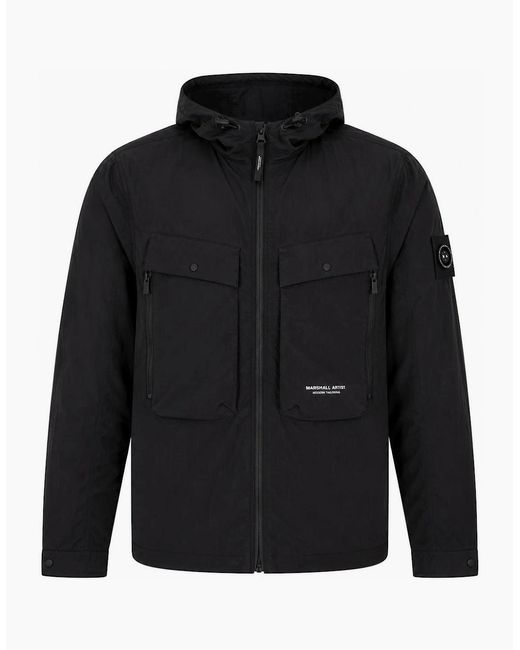 Marshall Artist Black Amerigo Hooded Overshirt for men