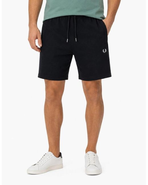 Fred Perry Black Classic Sweat Shorts for men
