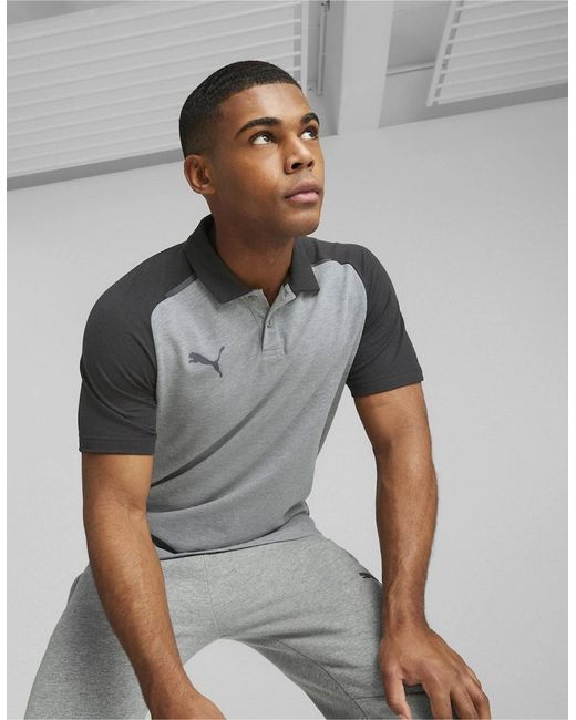 PUMA Gray Teamcup Casuals Polo Shirt for men