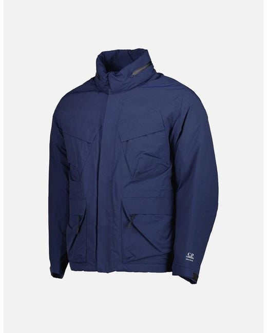 C P Company Blue Micro-M Down Field Jacket for men