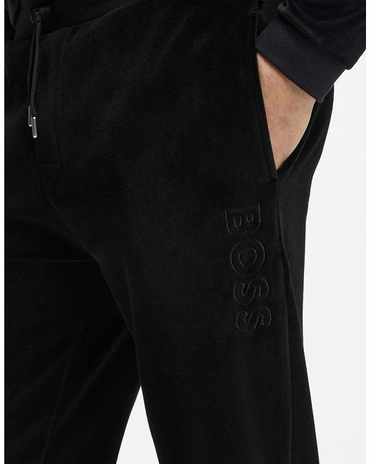 Boss Black Drawstring-Detail Track Pants for men