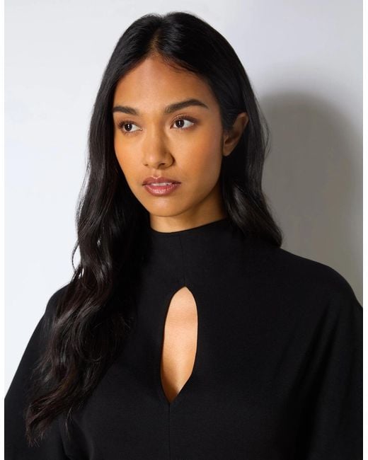 Ro&zo Black Petite Ponte Corset Waist Dress