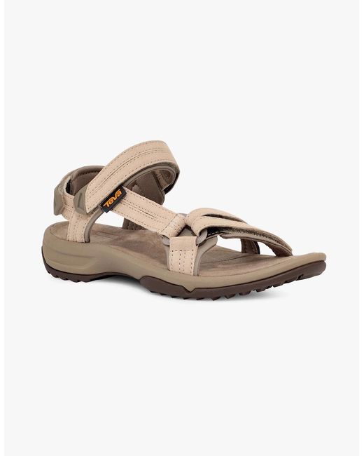 Teva White Terra Fi Lite Suede Ankle Strap Sandals Feather