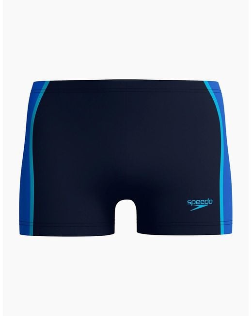 Speedo Blue Splice Solid Swim Shorts for men