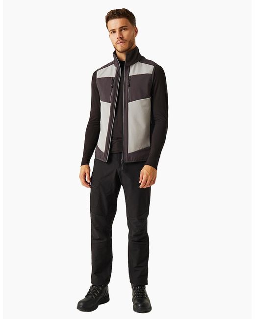 Regatta Black Professional Colour Block Softshell Body Warmer for men