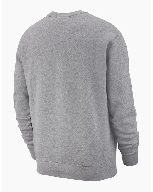 Nike Gray Wordmark Crew Neck Long Sleeve Sweatshirt for men