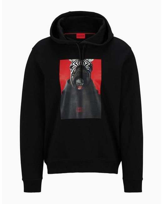 Boss Black Graphic Hooded Neck Long Sleeve Sweatshirt for men