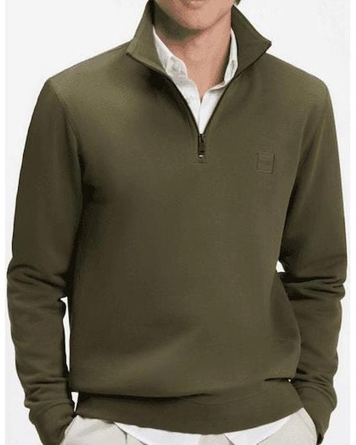 Boss Green Zetrust Patch Logo Quarter Zip Sweatshirt for men
