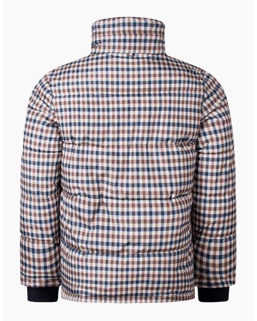 Aquascutum Gray Active Puffer Check Jacket for men