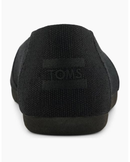 TOMS Black Alpargata Slip On Ballet Flats