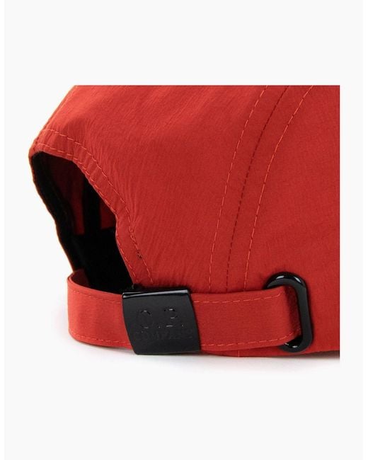 C P Company Red Chrome Logo Cap 455 for men