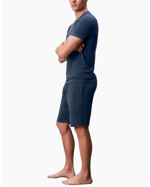 Lyle & Scott Blue Lounge Sets Shorts T-Shirt Sleepwear Half Pant Sport New Set for men