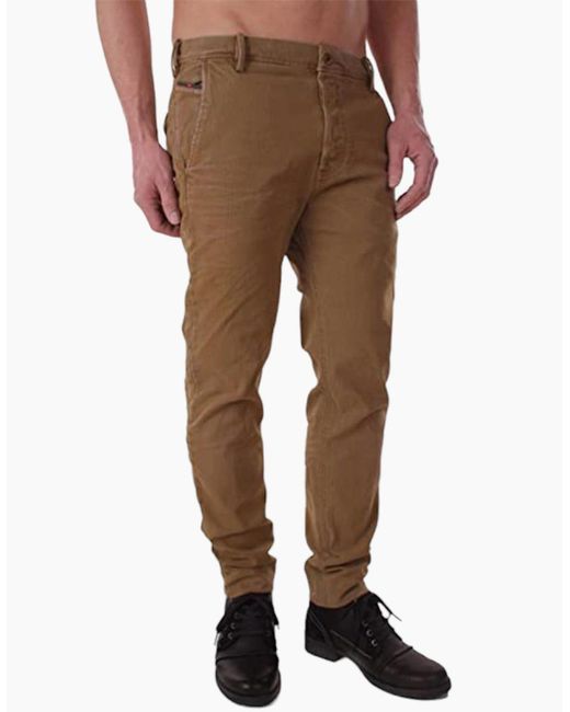 DIESEL Brown Slim Chino 0848Q Chino Trousers Sweat Slim Fit Stretch Casual Pants for men